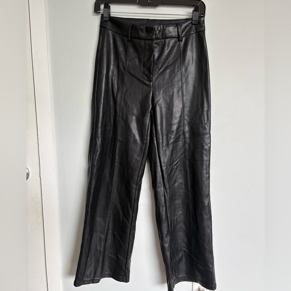 Avec Les Filles Black Leather Trousers